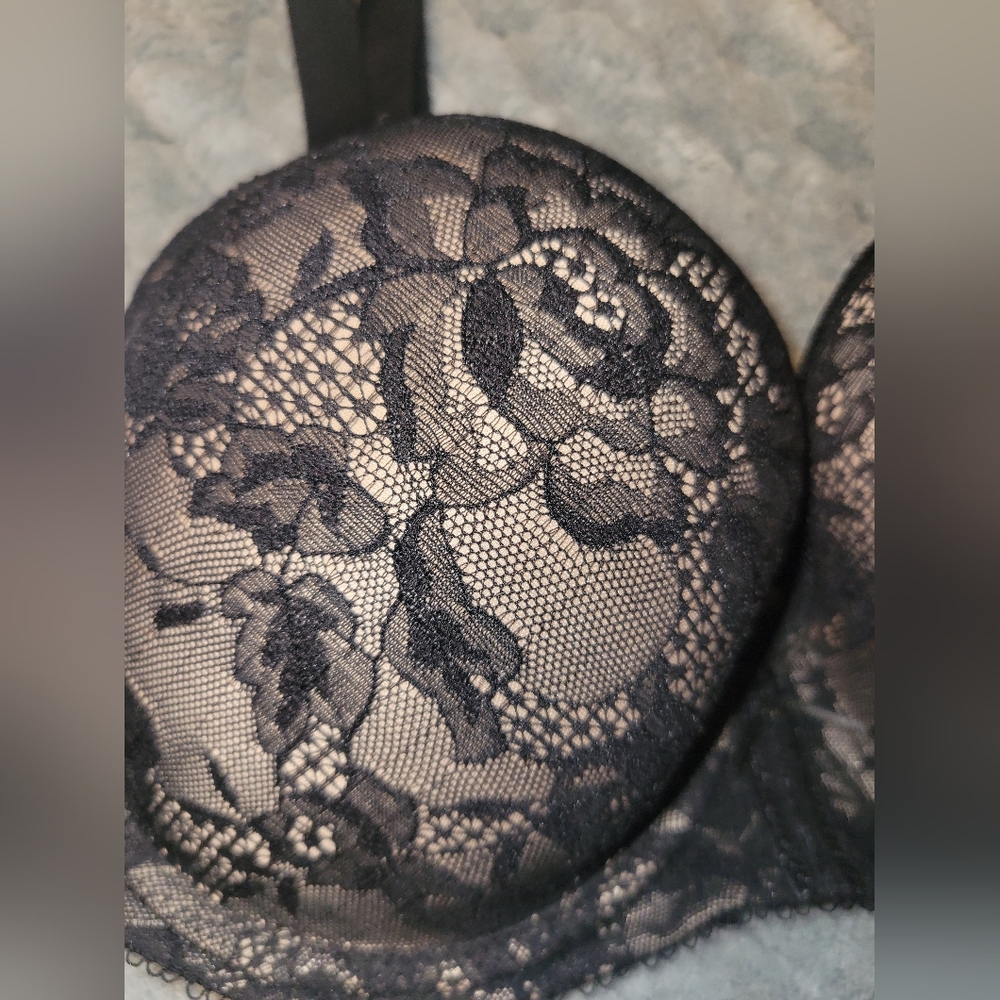 Wacoal Lace Finesse T-shirt Bra 38C Black - Picture 3 of 7